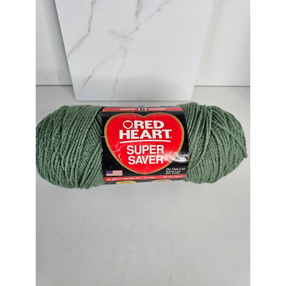 Red Heart Super Saver Yarn Light Sage 0631 Worsted Medium 4 Acrylic‎ 7oz 364yds